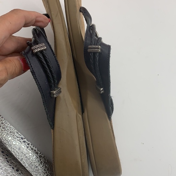 Minnetonka Navy Leather Flip Flop Sandal - Sz 10. FFT0530C - Picture 6 of 7